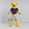 Custom Yellow and Purple Bulldog in Sportswear Mascot Costume Adult Full Body Suit for Sports Events Custom Yellow and Purple Bulldog in Sportswear Mascot Costume Adult Full Body Suit for Sports Events