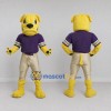 Custom Yellow and Purple Bulldog in Sportswear Mascot Costume Adult Full Body Suit for Sports Events Custom Yellow and Purple Bulldog in Sportswear Mascot Costume Adult Full Body Suit for Sports Events