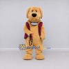 Custom Tan and Burgundy Dog in Vest Mascot Costume Adult Full Body Suit for Pet Events Custom Tan and Burgundy Dog in Vest Mascot Costume Adult Full Body Suit for Pet Events