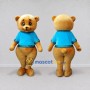 Custom Golden Brown and Blue Teddy Bear in Sweater Mascot Costume Adult Full Body Suit for Children's Events