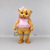 Custom Golden Brown and Pink Teddy Bear in Dress Mascot Costume Adult Full Body Suit for Children's Events Custom Golden Brown and Pink Teddy Bear in Dress Mascot Costume Adult Full Body Suit for Children's Events