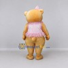 Custom Golden Brown and Pink Teddy Bear in Dress Mascot Costume Adult Full Body Suit for Children's Events Custom Golden Brown and Pink Teddy Bear in Dress Mascot Costume Adult Full Body Suit for Children's Events