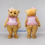 Custom Golden Brown and Pink Teddy Bear in Dress Mascot Costume Adult Full Body Suit for Children's Events
