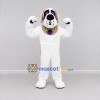 Custom White Tan and Purple Dog Mascot Costume Adult Full Body Suit for Pet Events Custom White Tan and Purple Dog Mascot Costume Adult Full Body Suit for Pet Events