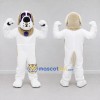 Custom White Tan and Purple Dog Mascot Costume Adult Full Body Suit for Pet Events Custom White Tan and Purple Dog Mascot Costume Adult Full Body Suit for Pet Events