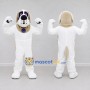 Custom White Tan and Purple Dog Mascot Costume Adult Full Body Suit for Pet Events