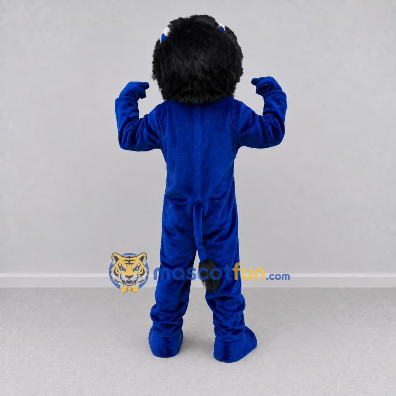 Custom Blue Black and White Lion Mascot Costume Adult Full Body Suit for Sports Events Custom Blue Black and White Lion Mascot Costume Adult Full Body Suit for Sports Events