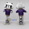 Custom Gray and Purple Raccoon in Sweater Mascot Costume Adult Full Body Suit for Woodland Events Custom Gray and Purple Raccoon in Sweater Mascot Costume Adult Full Body Suit for Woodland Events