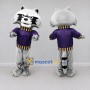 Custom Gray and Purple Raccoon in Sweater Mascot Costume Adult Full Body Suit for Woodland Events