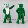 Custom Green and White Big Cat Mascot Costume Adult Full Body Suit for Sports Events Custom Green and White Big Cat Mascot Costume Adult Full Body Suit for Sports Events