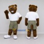 Custom Brown and White Rodent in T-Shirt Mascot Costume Adult Full Body Suit for School Events