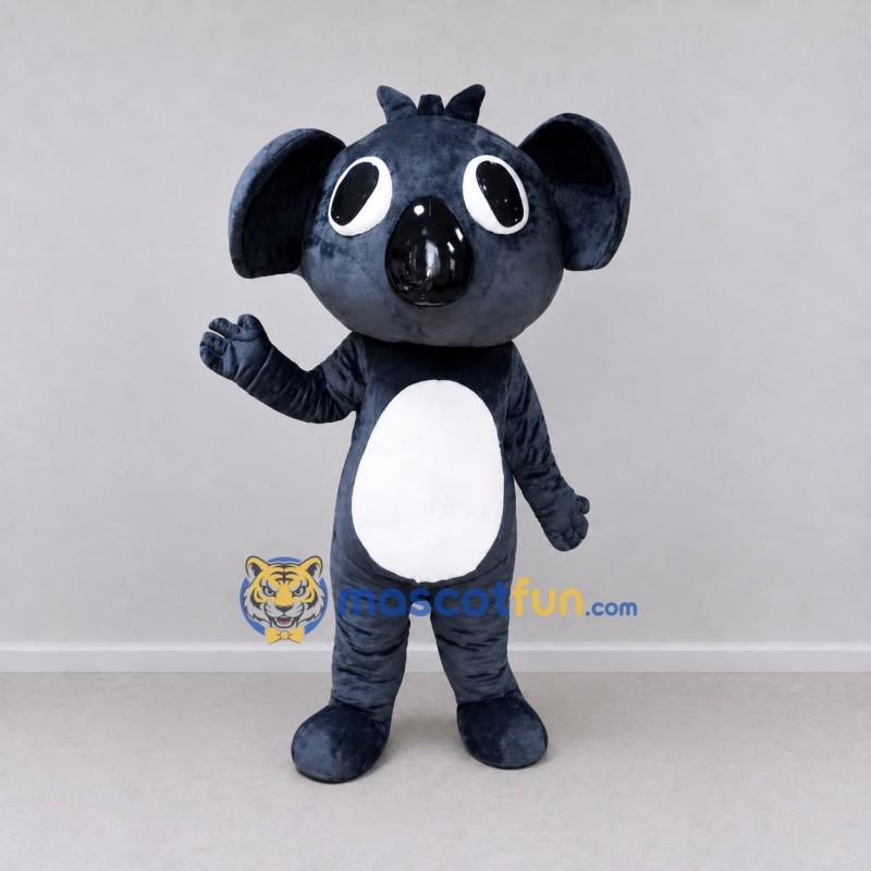 Custom Dark Gray and White Koala Mascot Costume Adult Full Body Suit for Wildlife Events Custom Dark Gray and White Koala Mascot Costume Adult Full Body Suit for Wildlife Events