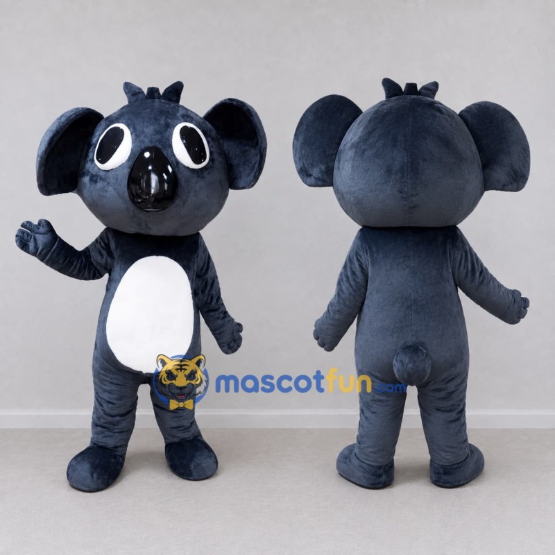 Custom Dark Gray and White Koala Mascot Costume Adult Full Body Suit for Wildlife Events Custom Dark Gray and White Koala Mascot Costume Adult Full Body Suit for Wildlife Events