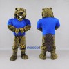 Custom Brown and Blue Beaver in Polo Shirt Mascot Costume Adult Full Body Suit for School Events Custom Brown and Blue Beaver in Polo Shirt Mascot Costume Adult Full Body Suit for School Events