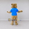 Custom Tan and Blue Rodent in T-Shirt Mascot Costume Adult Full Body Suit for School Events