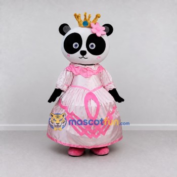 Custom Black White and Pink Panda Princess Mascot Costume Adult Full Body Suit for Children's Parties Custom Black White and Pink Panda Princess Mascot Costume Adult Full Body Suit for Children's Parties