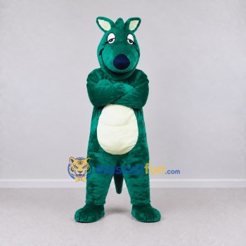 Custom Green and Cream Kangaroo Mascot Costume Adult Full Body Suit for Wildlife Events Custom Green and Cream Kangaroo Mascot Costume Adult Full Body Suit for Wildlife Events