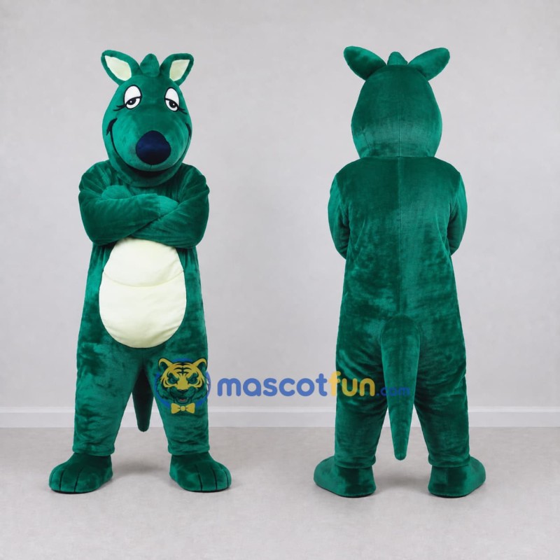Custom Green and Cream Kangaroo Mascot Costume Adult Full Body Suit for Wildlife Events