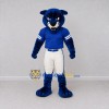 Custom Blue and White Big Panther in Sportswear Mascot Costume Adult Full Body Suit for Sports Events Custom Blue and White Big Panther in Sportswear Mascot Costume Adult Full Body Suit for Sports Events