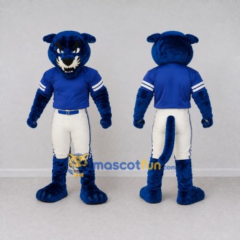 Custom Blue and White Big Panther in Sportswear Mascot Costume Adult Full Body Suit for Sports Events