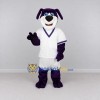 Custom Purple and White Dog in Sportswear Mascot Costume Adult Full Body Suit for Sports Events Custom Purple and White Dog in Sportswear Mascot Costume Adult Full Body Suit for Sports Events