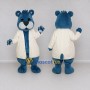 Custom Blue and White Bear in Lab Coat Mascot Costume Adult Full Body Suit for Science Events