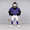 Custom Black Purple and White Raven in Sportswear Mascot Costume Adult Full Body Suit for Sports Events Custom Black Purple and White Raven in Sportswear Mascot Costume Adult Full Body Suit for Sports Events