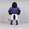 Custom Black Purple and White Raven in Sportswear Mascot Costume Adult Full Body Suit for Sports Events Custom Black Purple and White Raven in Sportswear Mascot Costume Adult Full Body Suit for Sports Events