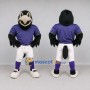 Custom Black Purple and White Raven in Sportswear Mascot Costume Adult Full Body Suit for Sports Events
