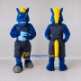 Custom Blue and Yellow Horse in Sportswear Mascot Costume Adult Full Body Suit for Sports Events