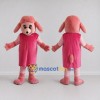 Custom Pink Poodle in Dress Mascot Costume Adult Full Body Suit for Pet Events Custom Pink Poodle in Dress Mascot Costume Adult Full Body Suit for Pet Events