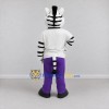Custom Black White and Purple Zebra in Sportswear Mascot Costume Adult Full Body Suit for Sports Events Custom Black White and Purple Zebra in Sportswear Mascot Costume Adult Full Body Suit for Sports Events