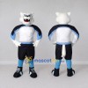 Custom White Black and Blue Wolf in Sportswear Mascot Costume Adult Full Body Suit for Sports Events