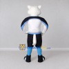 Custom White Black and Blue Wolf in Sportswear Mascot Costume Adult Full Body Suit for Sports Events Custom White Black and Blue Wolf in Sportswear Mascot Costume Adult Full Body Suit for Sports Events
