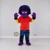 Custom Purple and Red Monkey in T-Shirt Mascot Costume Adult Full Body Suit for Children's Events Custom Purple and Red Monkey in T-Shirt Mascot Costume Adult Full Body Suit for Children's Events