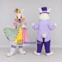 Custom White Pink and Purple Easter Rabbit Mascot Costume Adult Full Body Suit for Easter Events
