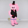 Custom Pink and Black Teddy Bear in Vest Mascot Costume Adult Full Body Suit for Party Events Custom Pink and Black Teddy Bear in Vest Mascot Costume Adult Full Body Suit for Party Events