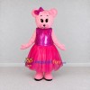 Custom Pink and Magenta Teddy Bear in Dress Mascot Costume Adult Full Body Suit for Children's Events Custom Pink and Magenta Teddy Bear in Dress Mascot Costume Adult Full Body Suit for Children's Events