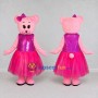 Custom Pink and Magenta Teddy Bear in Dress Mascot Costume Adult Full Body Suit for Children's Events