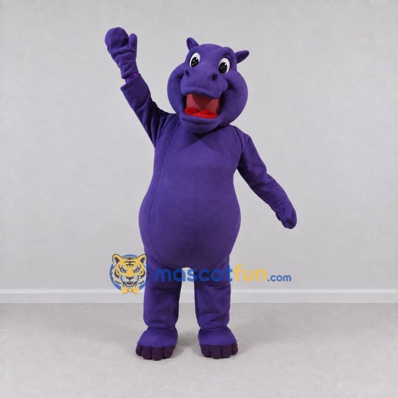 Custom Purple Hippopotamus Mascot Costume Adult Full Body Suit for Wildlife Events