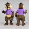 Custom Brown and Purple Hamster in T-Shirt Mascot Costume Adult Full Body Suit for Children's Events Custom Brown and Purple Hamster in T-Shirt Mascot Costume Adult Full Body Suit for Children's Events