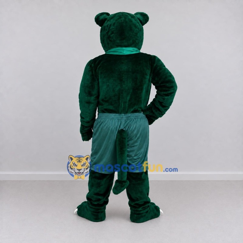 Custom Green and Blue Big Cat with Tie Mascot Costume Adult Full Body Suit for Sports Events Custom Green and Blue Big Cat with Tie Mascot Costume Adult Full Body Suit for Sports Events