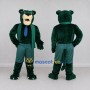 Custom Green and Blue Big Cat with Tie Mascot Costume Adult Full Body Suit for Sports Events