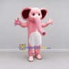 Custom Pink and White Elephant Mascot Costume Adult Full Body Suit for Children's Events