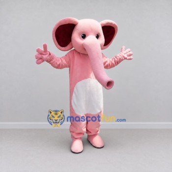 Custom Pink and White Elephant Mascot Costume Adult Full Body Suit for Children's Events Custom Pink and White Elephant Mascot Costume Adult Full Body Suit for Children's Events