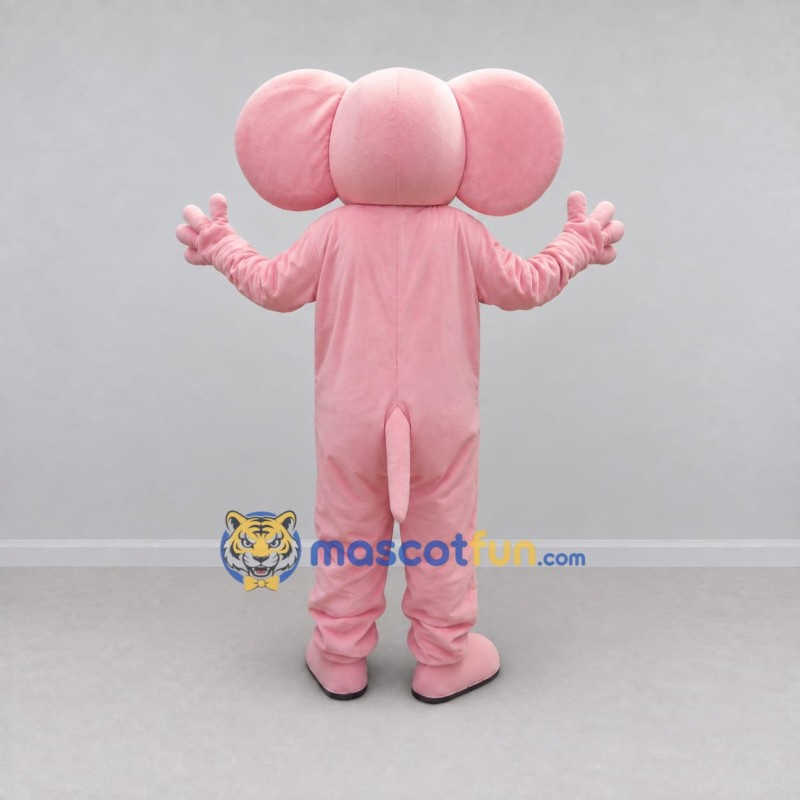 Custom Pink and White Elephant Mascot Costume Adult Full Body Suit for Children's Events