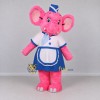 Custom Pink Blue and White Elephant in Uniform Mascot Costume Adult Full Body Suit for Children's Events Custom Pink Blue and White Elephant in Uniform Mascot Costume Adult Full Body Suit for Children's Events