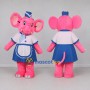 Custom Pink Blue and White Elephant in Uniform Mascot Costume Adult Full Body Suit for Children's Events