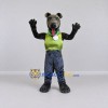 Custom Gray and Green Dog in Sportswear Mascot Costume Adult Full Body Suit for Sports Events Custom Gray and Green Dog in Sportswear Mascot Costume Adult Full Body Suit for Sports Events