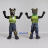 Custom Gray and Green Dog in Sportswear Mascot Costume Adult Full Body Suit for Sports Events Custom Gray and Green Dog in Sportswear Mascot Costume Adult Full Body Suit for Sports Events